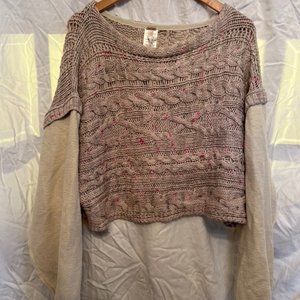 Free People Sweater with terrycloth sleeves